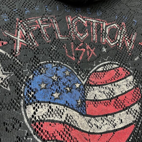 Affliction Reversible Lace Hoodie Full Zip Women S Metal Y2K Lost Souls American - Picture 12 of 16